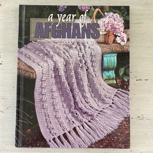 A Year of Afghans Knitting & Crochet Pattern Hardcover Book - 2000 Leisure Books